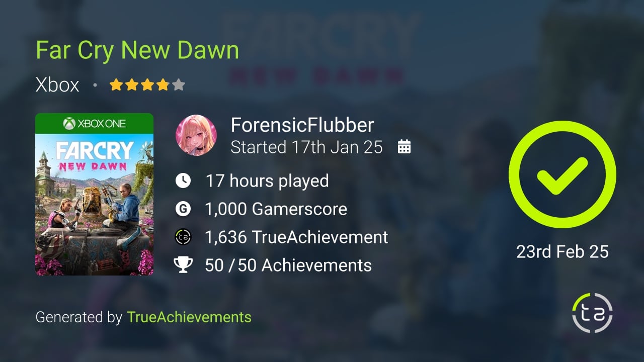 Far Cry New Dawn achievement summary
